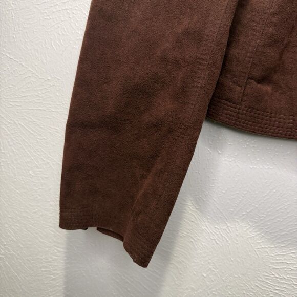 Vintage Adolph Schumann for Lilli Ann Brown Faux Suede Jacket No Collar NWOT - Picture 3 of 5
